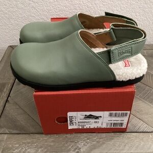 CAMPER Kids' Brutus Faux Fur Slingback Mule, size US 4/EU 36